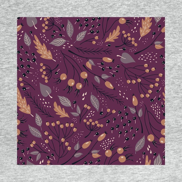 Seamless pattern with autumn plants by DanielK